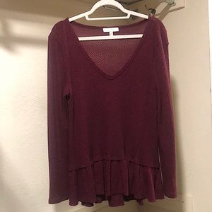 Anthropologie Erin + Ali Burgundy Sweater